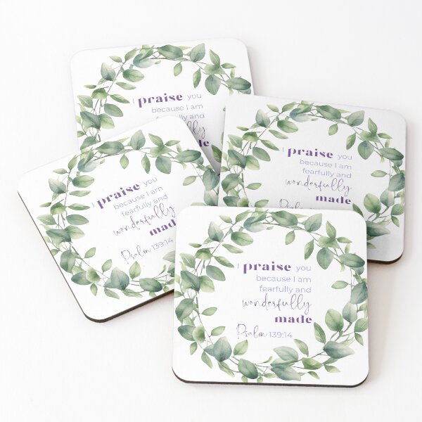 Item preview, Psalm 139:14 Verse with Eucalyptus Leaves designed and sold by wvmegdesigns.
