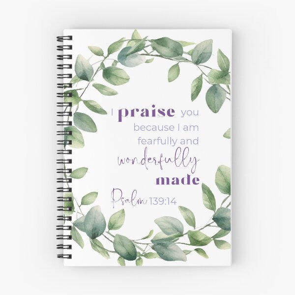 Item preview, Psalm 139:14 Verse with Eucalyptus Leaves designed and sold by wvmegdesigns.