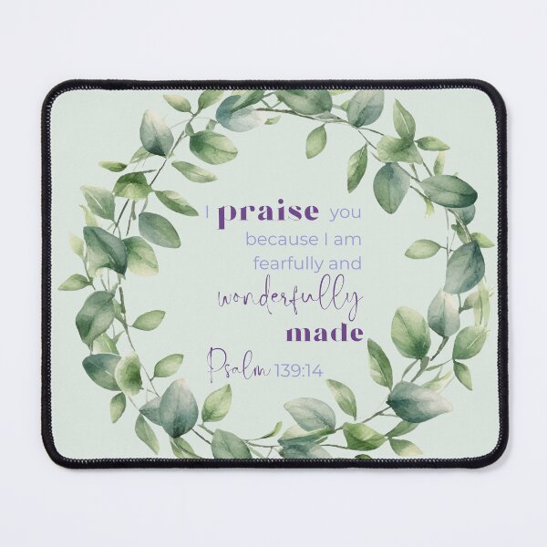 Item preview, Psalm 139:14 Verse with Eucalyptus Leaves designed and sold by wvmegdesigns.