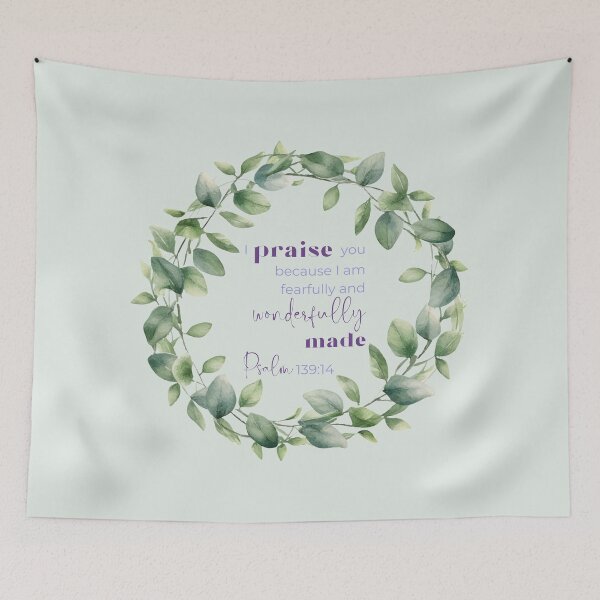Item preview, Psalm 139:14 Verse with Eucalyptus Leaves designed and sold by wvmegdesigns.