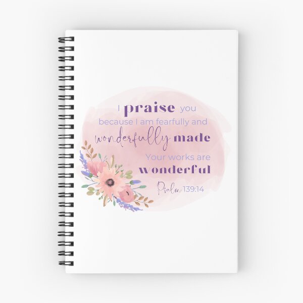 Item preview, Psalm 139:14 Verse with Flowers designed and sold by wvmegdesigns.