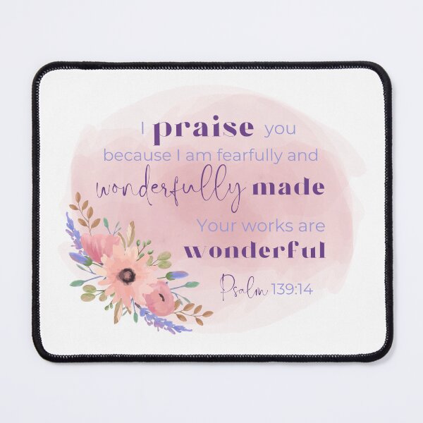 Item preview, Psalm 139:14 Verse with Flowers designed and sold by wvmegdesigns.