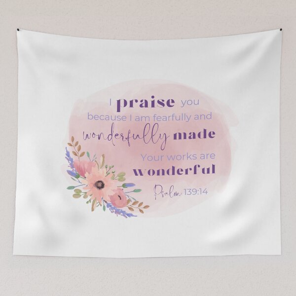 Item preview, Psalm 139:14 Verse with Flowers designed and sold by wvmegdesigns.