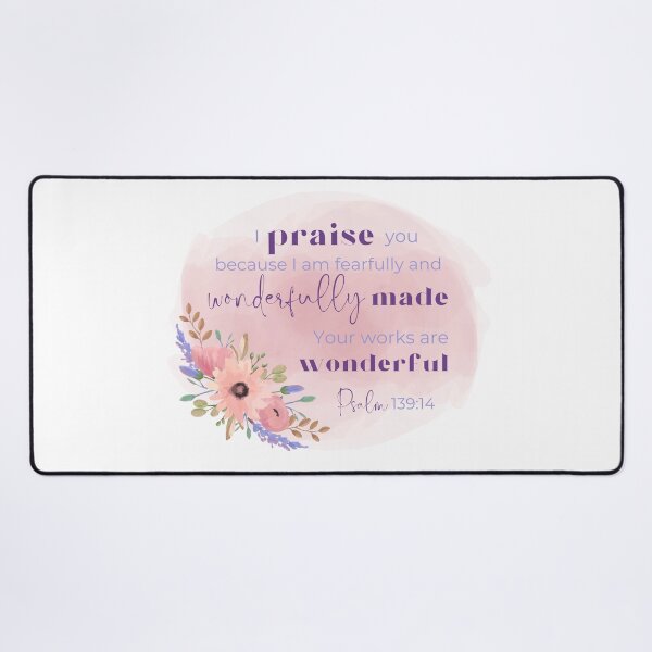 Item preview, Psalm 139:14 Verse with Flowers designed and sold by wvmegdesigns.