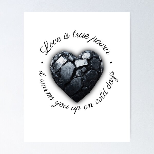 Item preview, Coal heart "Love is true power" - warms (v.2) designed and sold by All43.
