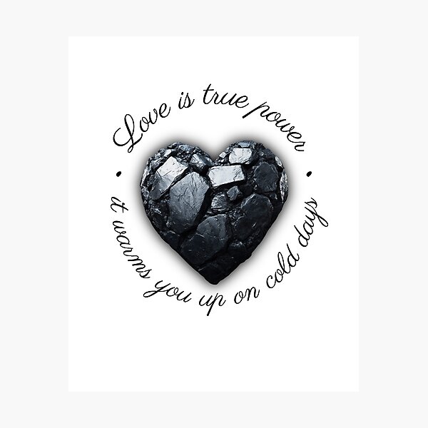 Item preview, Coal heart "Love is true power" - warms (v.2) designed and sold by All43.