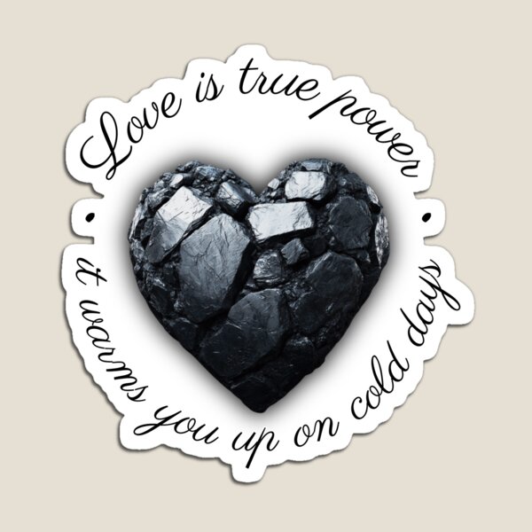 Aperçu de l'œuvre Cœur de charbon « L'amour est la vraie puissance » - réchauffe (v.2) créée et vendue par All43.