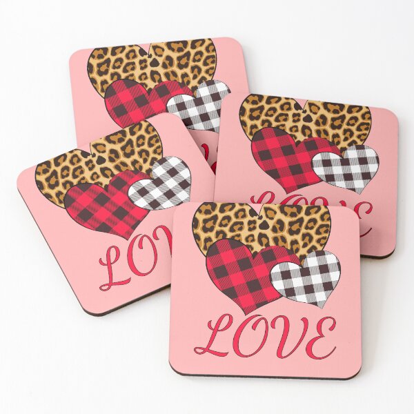 Item preview, Valentine's Day, love, leopard print heart, buffalo plaid heart  designed and sold by mashmosh.