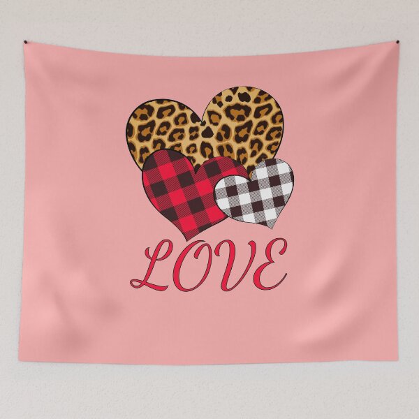 Item preview, Valentine's Day, love, leopard print heart, buffalo plaid heart  designed and sold by mashmosh.