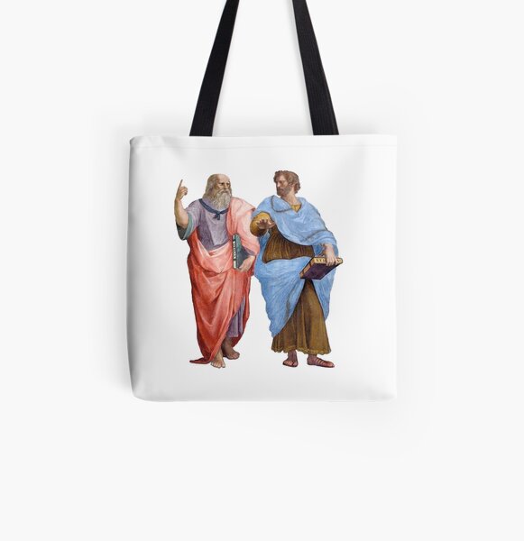 Plato and Aristotle All Over Print Tote Bag