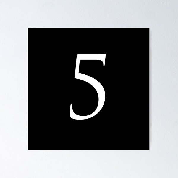 Item preview, Number Five / 5 - Stylish Serif Font (White) designed and sold by STUDIO-72.