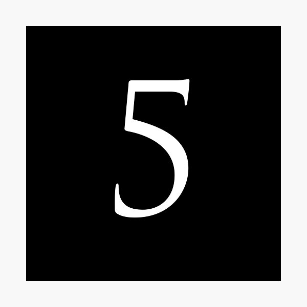 Item preview, Number Five / 5 - Stylish Serif Font (White) designed and sold by STUDIO-72.