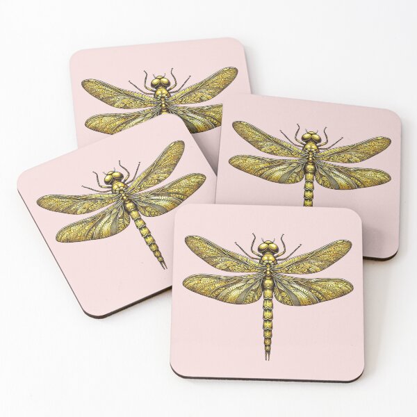 Item preview, Golden Dragonfly Odonata-Inspired Art designed and sold by Meandmyshop.