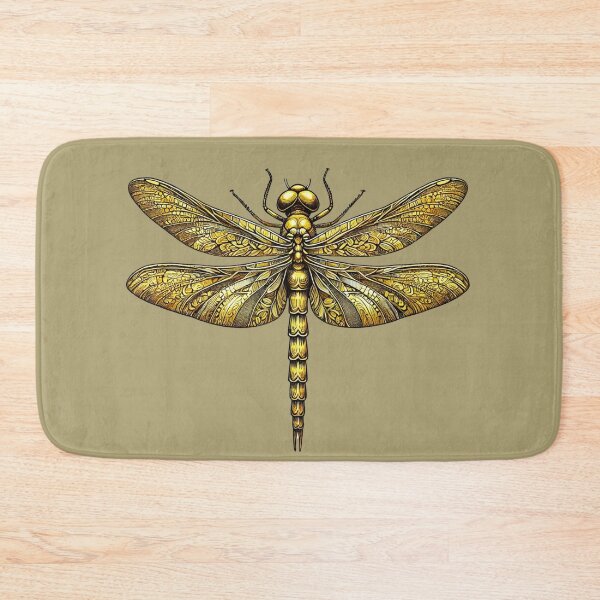 Item preview, Golden Dragonfly Odonata-Inspired Art designed and sold by Meandmyshop.