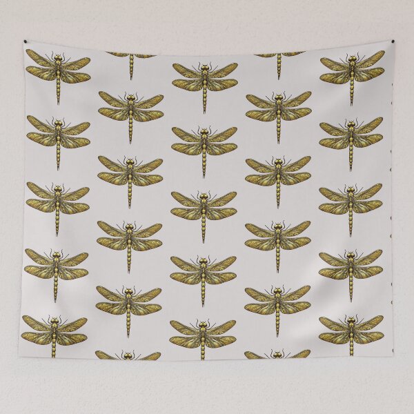 Item preview, Golden Dragonfly Odonata-Inspired Art designed and sold by Meandmyshop.