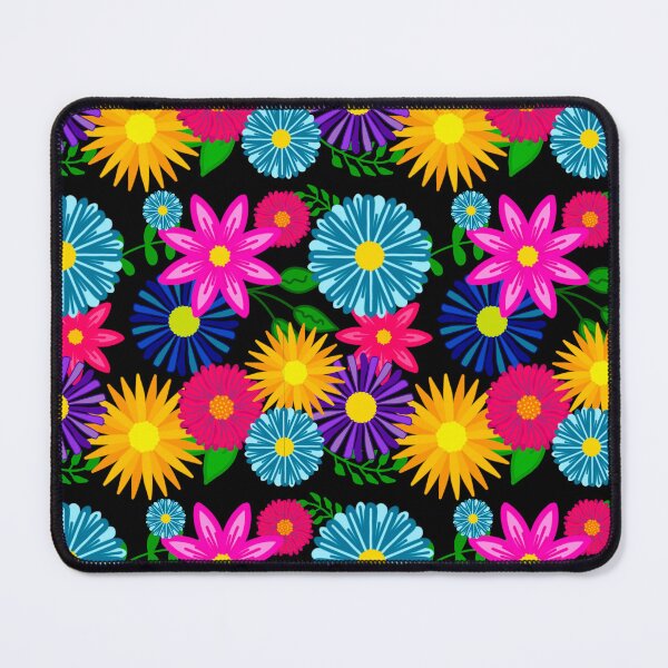 Item preview, Black and Vibrant Flowers Bright Flowers designed and sold by Lorenza Krautkraemer Designs.