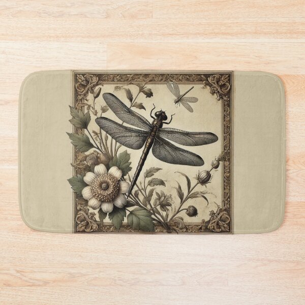 Item preview, Rustic dragonfly and flowers in a decorative frame designed and sold by Meandmyshop.