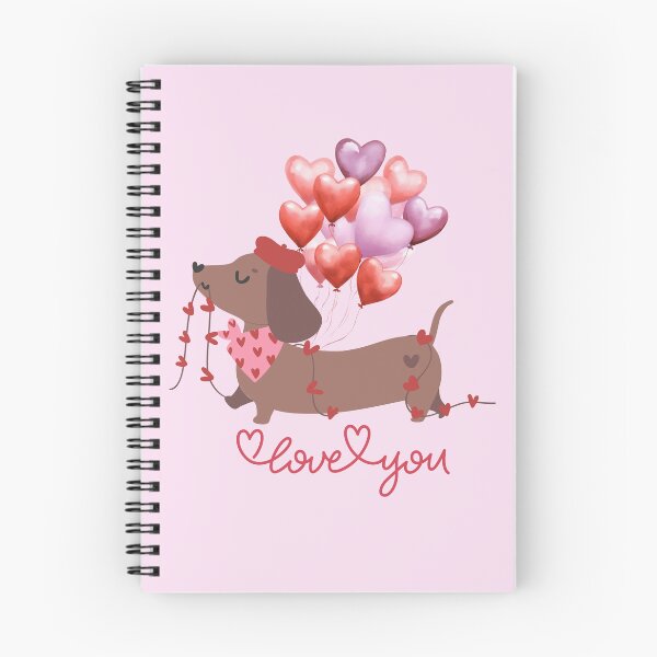 Aperçu de l'œuvre Chien Teckel mignon - Saint Valentin créée et vendue par Fantacaroo Designs.