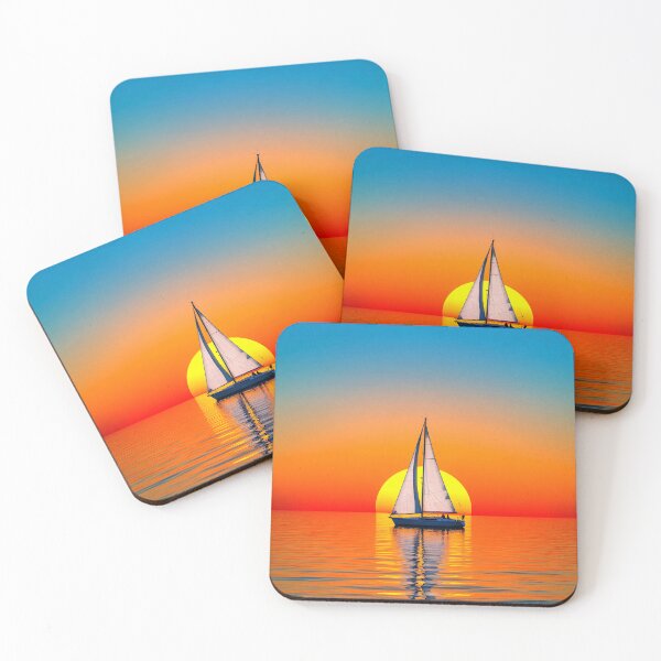 Item preview, Sailboat under vibrant sunset designed and sold by PrintyArts.