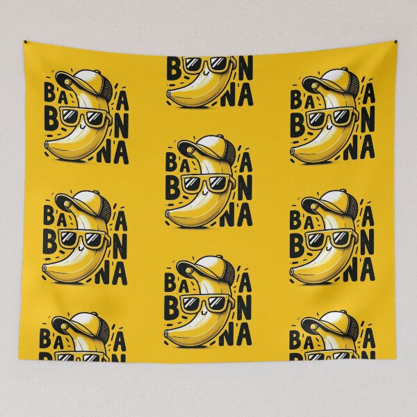 Item preview, Cool Banana Cartoon with Sunglasses and Hat - Fun and Quirky Banana Art designed and sold by Psycho-Crazy.