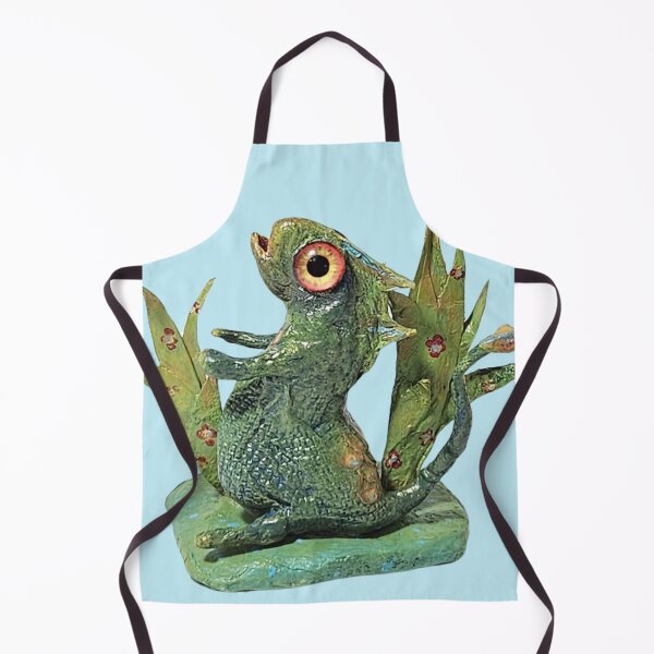 Item preview, Aquarian Amigo. Green with big red/yellow eyes. Fantasy Fish Friend surreal Fantasy Animal. Strike a pose. designed and sold by Vicki Noble Art.
