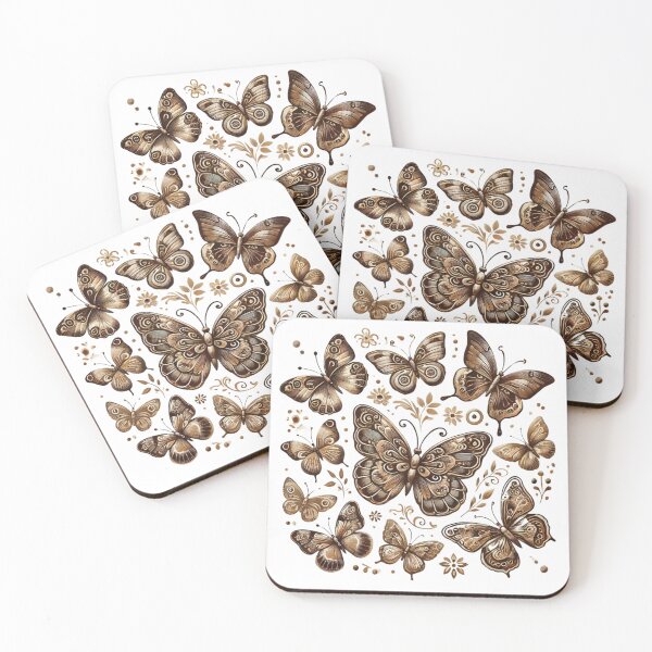 Item preview, Rustic Butterfly Art in brown colors designed and sold by Meandmyshop.