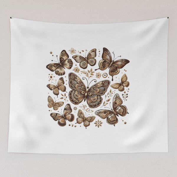 Item preview, Rustic Butterfly Art in brown colors designed and sold by Meandmyshop.