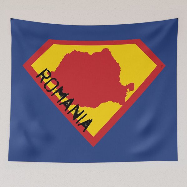 Item preview, SUPER ROMANIA SHIELD - Freedom Is The Superpower - SUPERHERO spellout design designed and sold by pelagio.