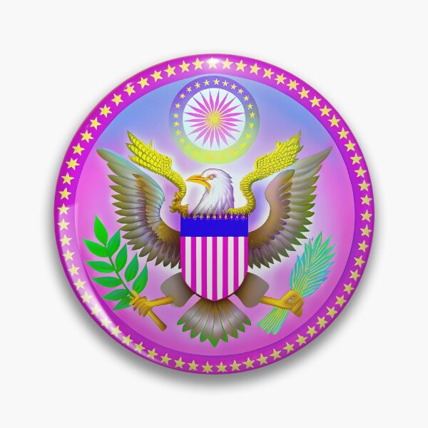 Item preview, Colorful Great Seal American Eagle Symbolic Art USA designed and sold by ART ATTACK ZONE.
