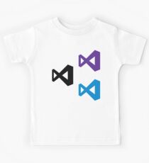Visual Studio Logo 2017 - X3 (Black/Purple/Teal) Kids Tee