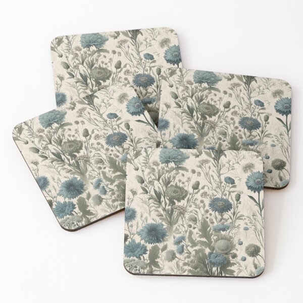 Item preview, Vintage cornflowers pattern designed and sold by Meandmyshop.