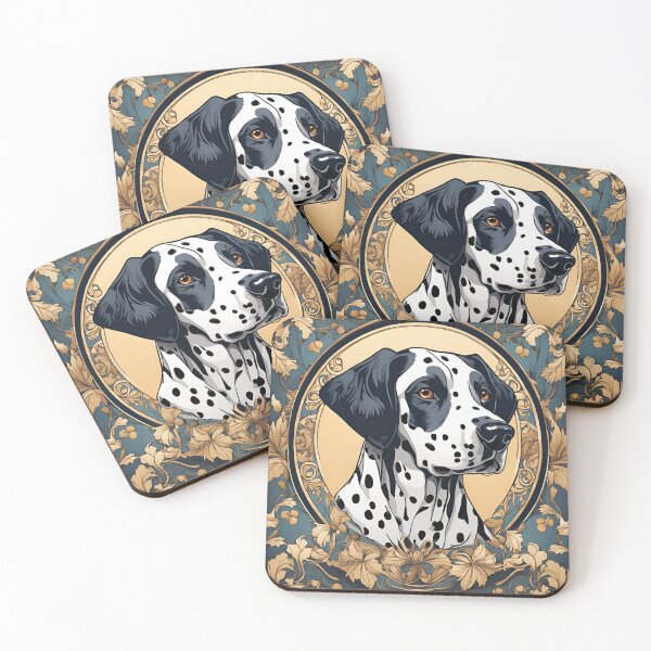 Item preview, Art Nouveau Dalmatian dog breed floral design designed and sold by LumiLemon.