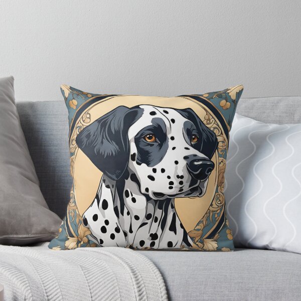 Item preview, Art Nouveau Dalmatian dog breed floral design designed and sold by LumiLemon.