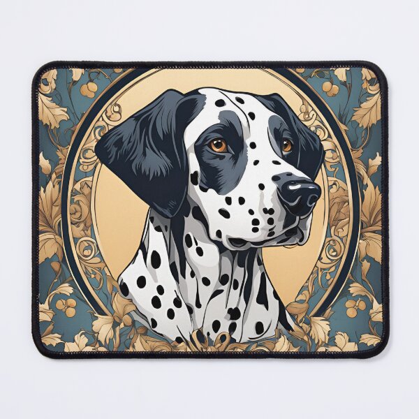 Item preview, Art Nouveau Dalmatian dog breed floral design designed and sold by LumiLemon.