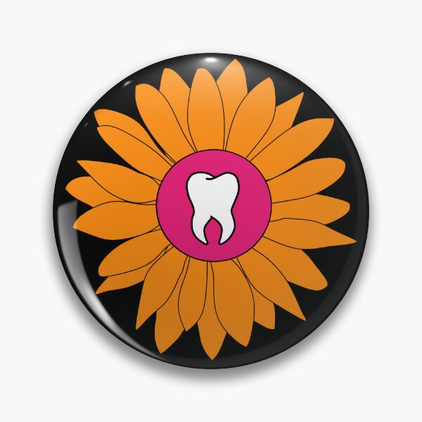 Item preview, Orange & Pink Flower Tooth designed and sold by thehippiehygienist.