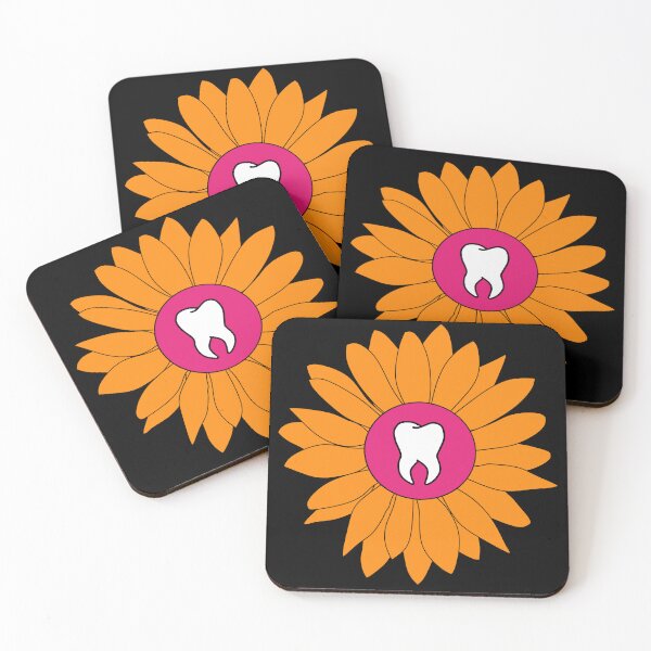 Item preview, Orange & Pink Flower Tooth designed and sold by thehippiehygienist.