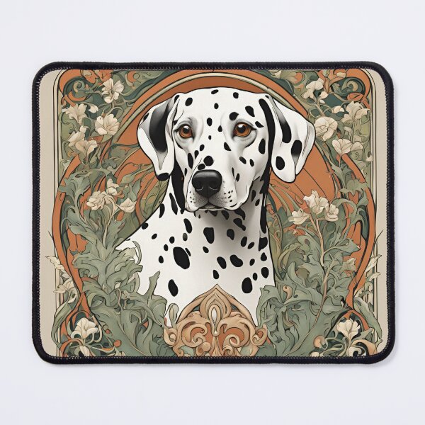 Item preview, Art Nouveau Dalmatian dog breed floral design designed and sold by LumiLemon.