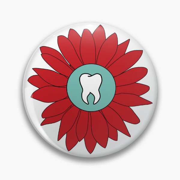 Item preview, Red & Mint Green Flower Tooth designed and sold by thehippiehygienist.