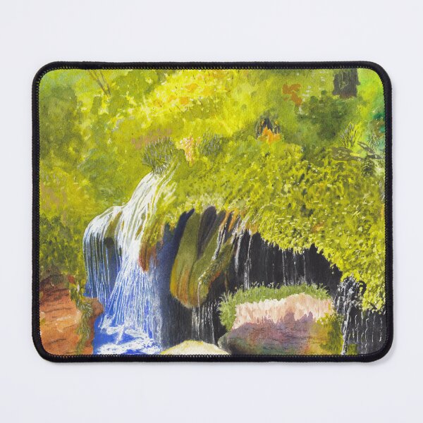 Item preview, Rainforest Waterfall Watercolor and Acrylic designed and sold by The Elderberry Blossom.