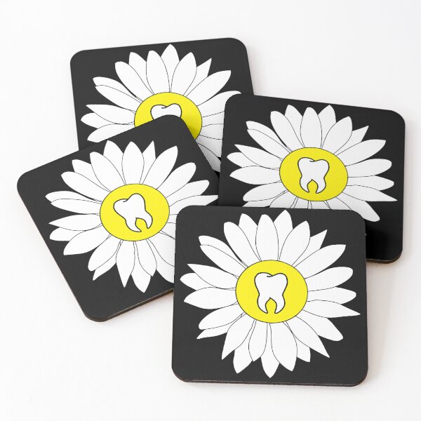 Item preview, White & Yellow Flower Tooth designed and sold by thehippiehygienist.