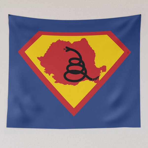 Item preview, ROMANIA SHIELD - Freedom Is The Superpower - Modern Gadsden Snake Flag - Dont Tread On Me SUPERHERO design designed and sold by pelagio.