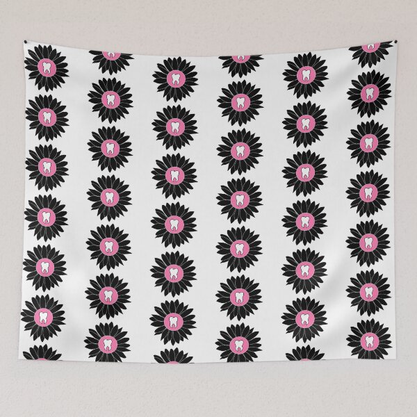 Item preview, Black & Pink Flower Tooth designed and sold by thehippiehygienist.