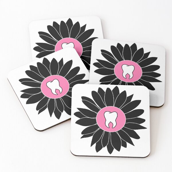 Item preview, Black & Pink Flower Tooth designed and sold by thehippiehygienist.