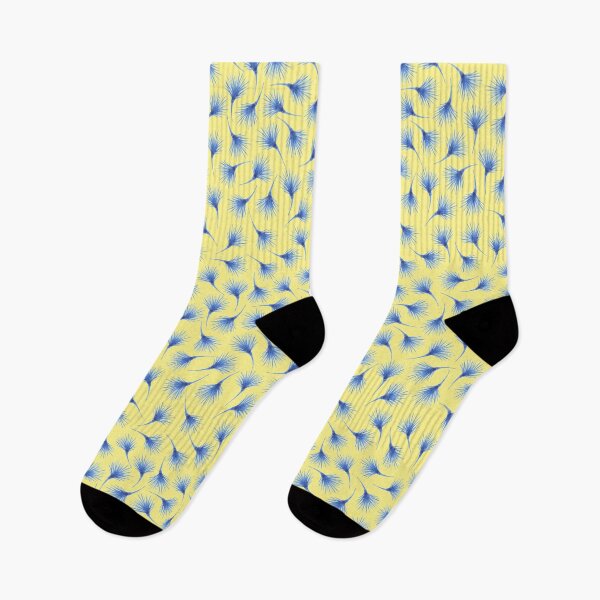 Item preview, blue feathers, floral pattern on a yellow background, Ukrainian pattern designed and sold by Sunflower-7.
