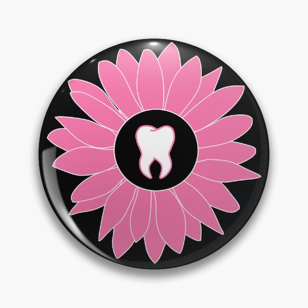 Item preview, Pink & Black Flower Tooth designed and sold by thehippiehygienist.