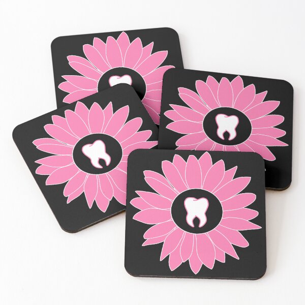 Item preview, Pink & Black Flower Tooth designed and sold by thehippiehygienist.