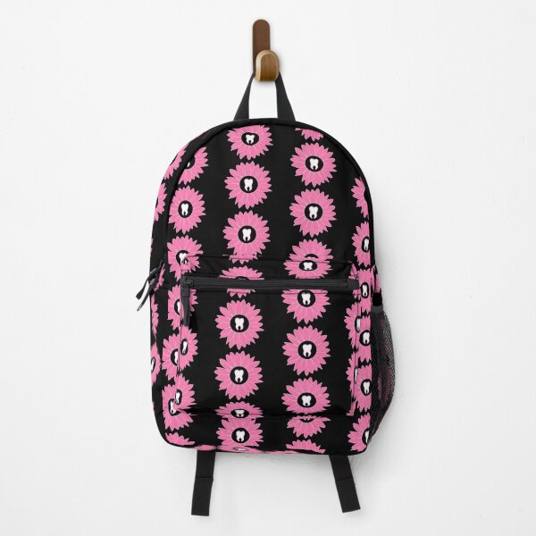 Item preview, Pink & Black Flower Tooth designed and sold by thehippiehygienist.