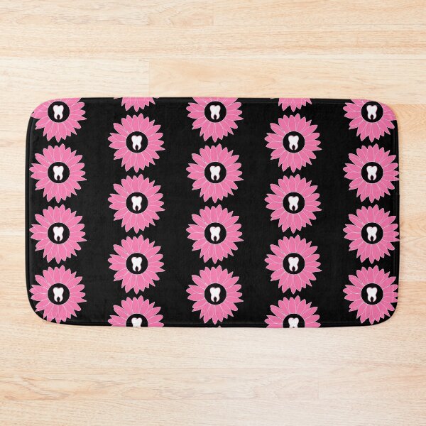 Item preview, Pink & Black Flower Tooth designed and sold by thehippiehygienist.