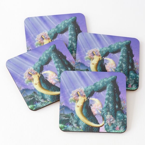 Item preview, Coral Rose Deep sea Gold Mermaid girl sunken ship shark pirate reef designed and sold by GreyForest.