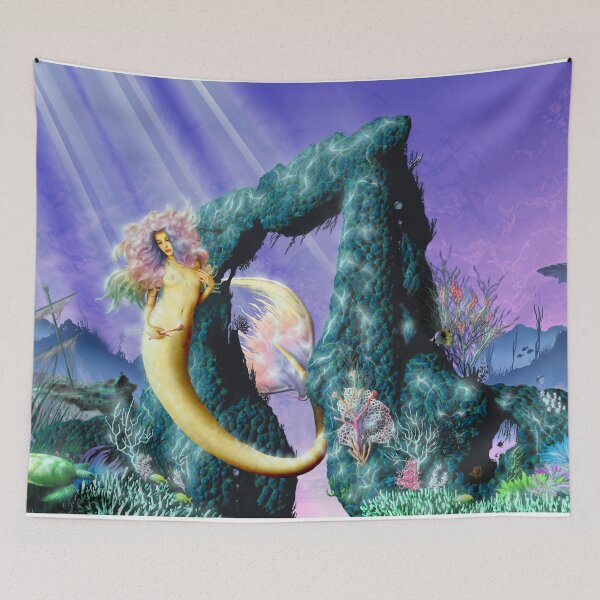 Item preview, Coral Rose Deep sea Gold Mermaid girl sunken ship shark pirate reef designed and sold by GreyForest.
